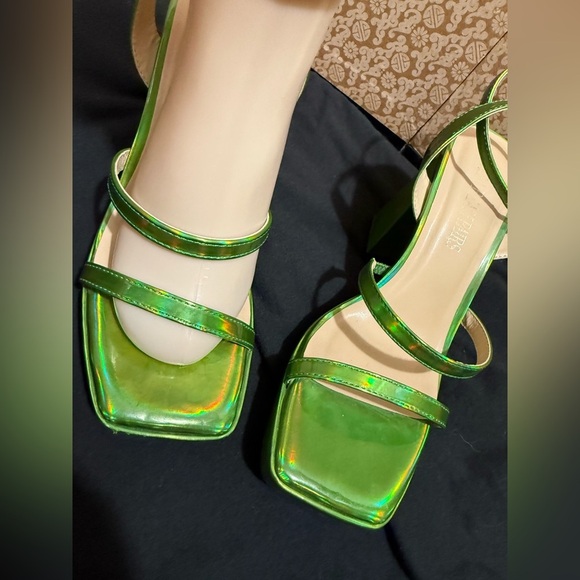 Dream Pairs Y2K Emerald Green Strappy Retro Chunky Platform Heel Sandals - Picture 6 of 16